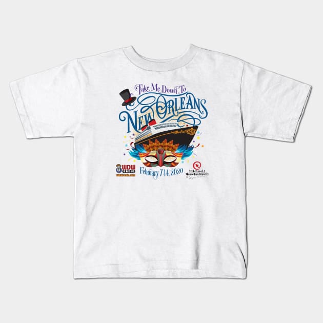 WDW Radio NOLA Cruise (Light) Kids T-Shirt by wdwradio